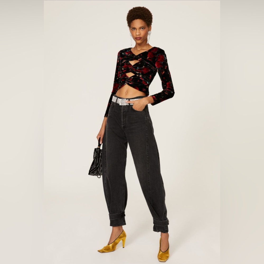 Autumn Adeigbo Rowenna Velvet Cutout Top